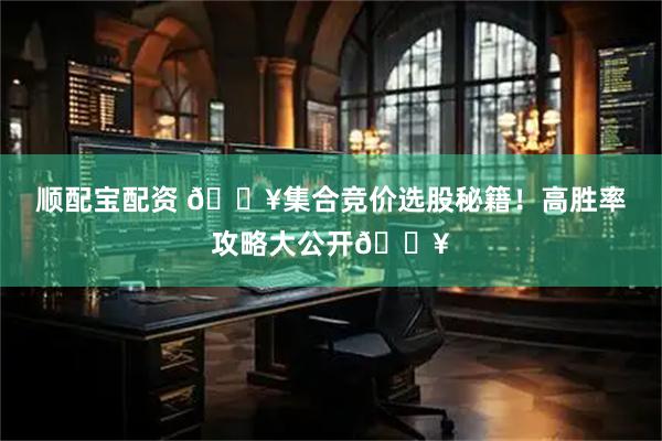 顺配宝配资 🔥集合竞价选股秘籍！高胜率攻略大公开🔥